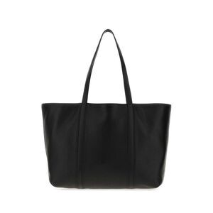 Jil Sander Men Black Leather Foro Shopping Bag